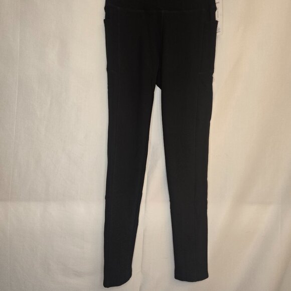 Black Fleece Lined Tummy Control Leggings - Picture 4 of 4